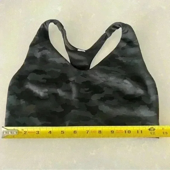 LULULEMON ATHLETICA GREY BLUE ARMY SAFARI SPORTS BRA SIZE S - Picture 9 of 11